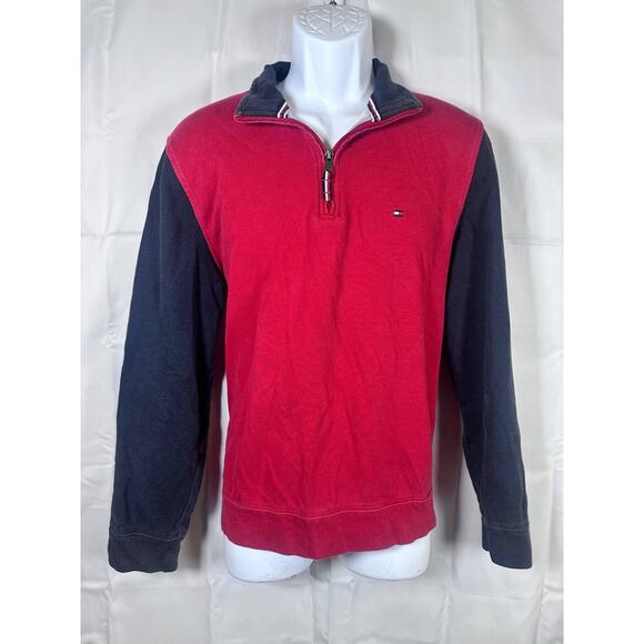 Tommy Hilfiger Other - Tommy Hilfiger Men's Color Block Pullover Sweater 1/4 Zip Size Large Vintage GUC